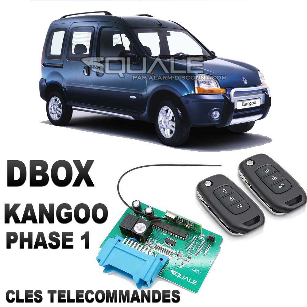DBOX per Kangoo 1 fase 1 con 2 chiavi telecomando (Antifurto + apertura/chiusura)