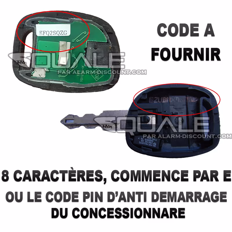 Code clé à fournir pour une clé de désactivation twingo 1 phase 2